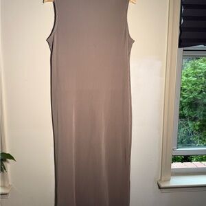 Mango Brown Sleeveless Sheath Maxi Dress
